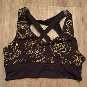 Born Primitive Black and Gold Sports Bra
